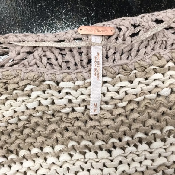 Free People (Medium) Cotton Open Knit Sweater EUC - Picture 2 of 7